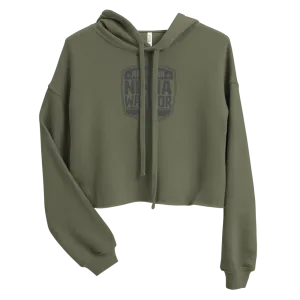 American Ninja Warrior Grey Logo Women's Fleece Crop Hoodie