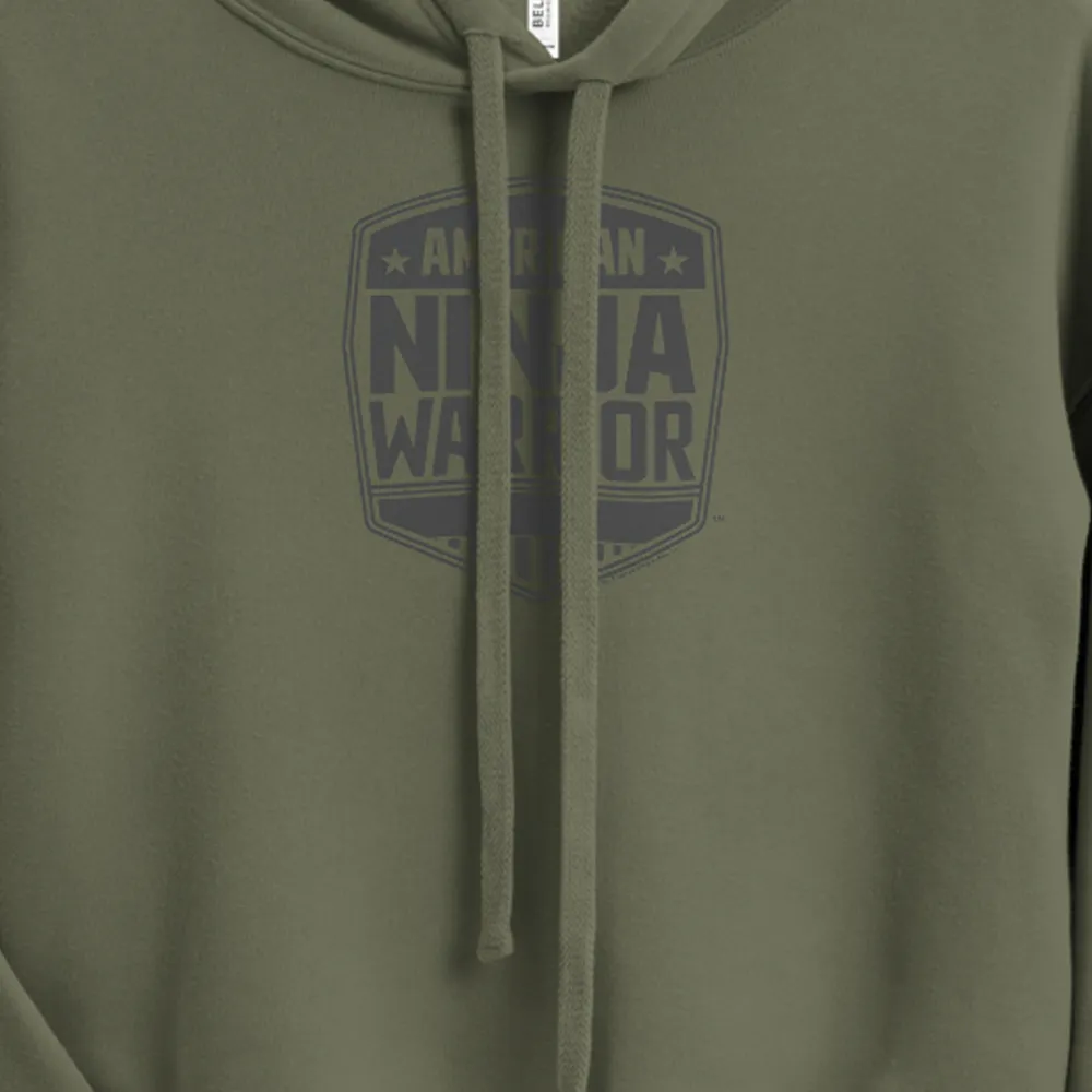 American Ninja Warrior Grey Logo Women's Fleece Crop Hoodie
