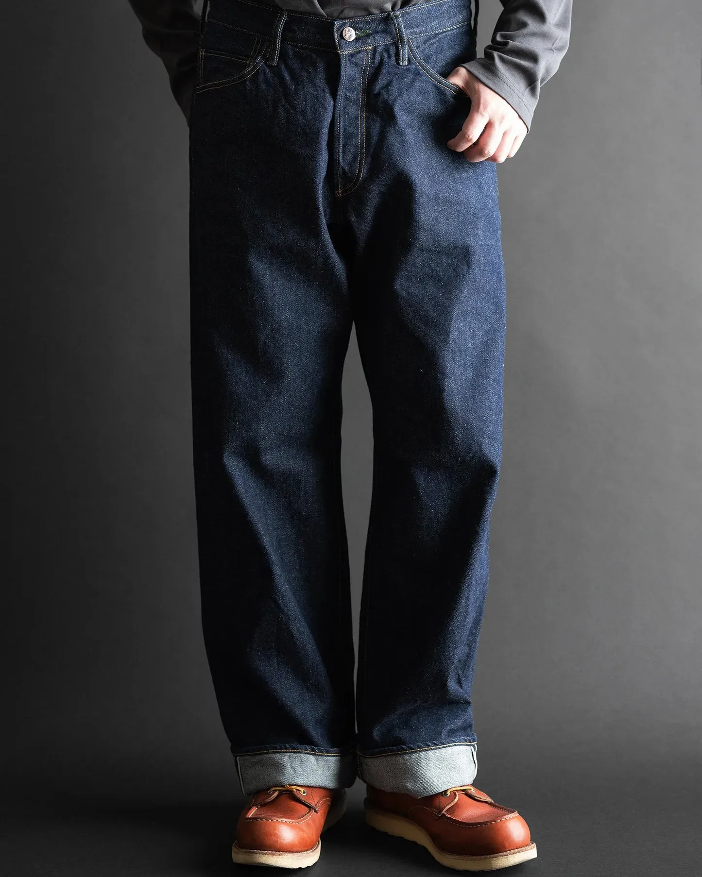 Big John Green Label M1011RC Wild Duck Yoshi Denim Wide Straight Selvedge Jeans - Indigo Onewash
