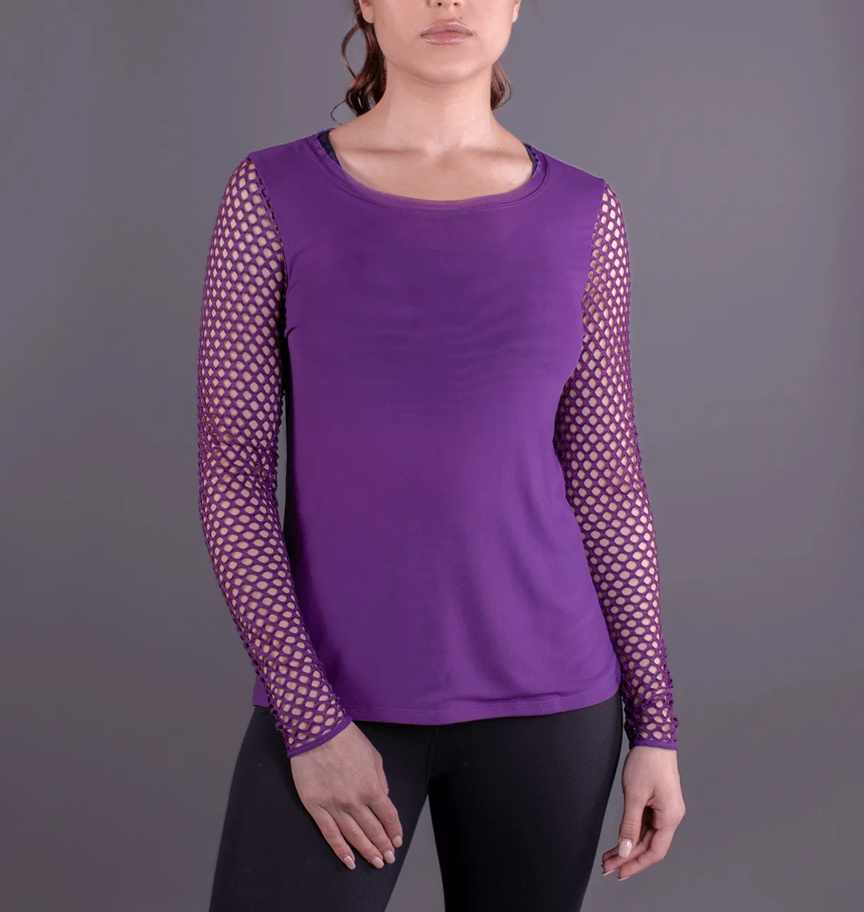 Big Mesh Long Sleeved Tee Purple