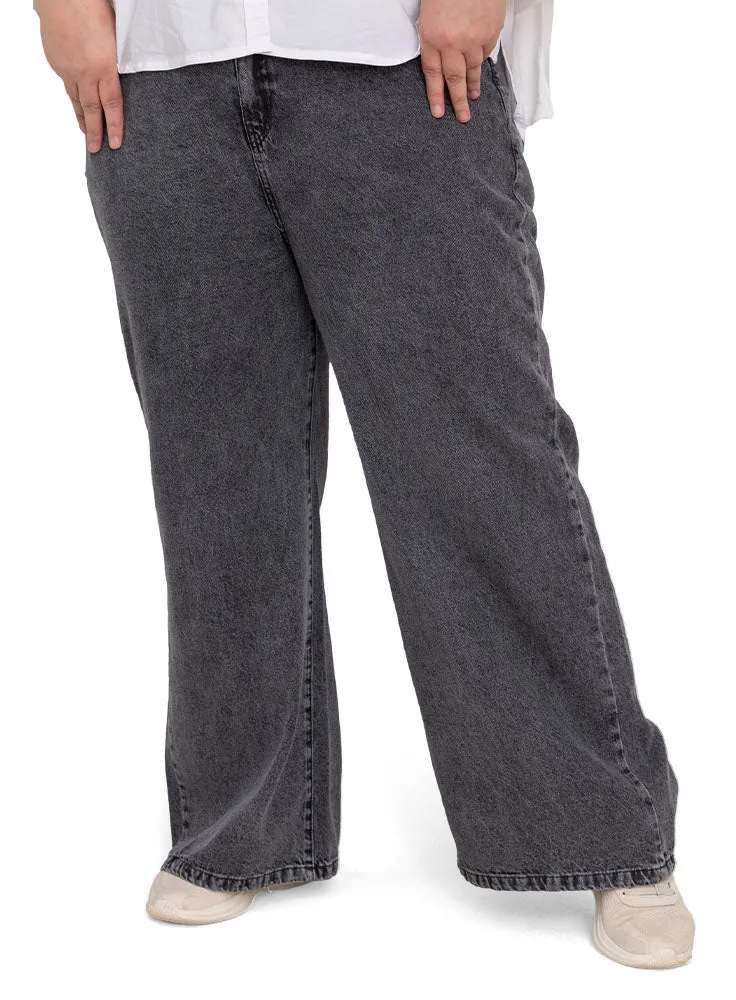 Black 1 Plus Size-Wide Jeans