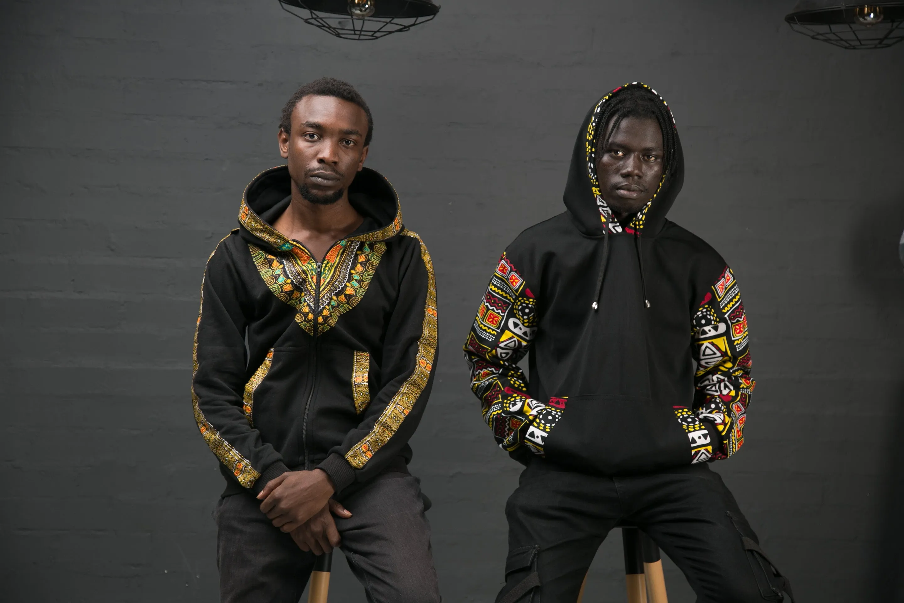 Black ankara hoodies