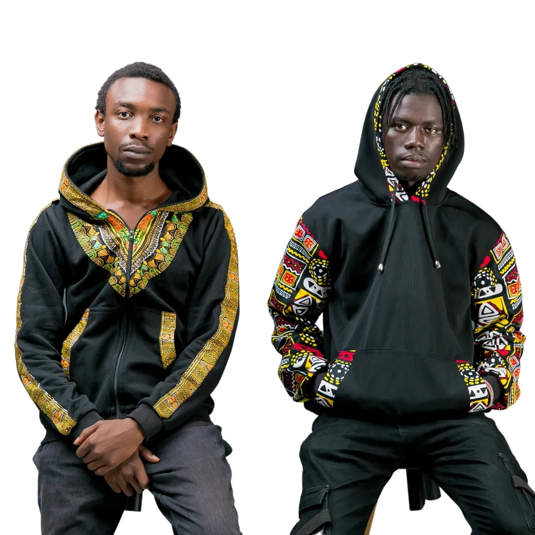 Black ankara hoodies