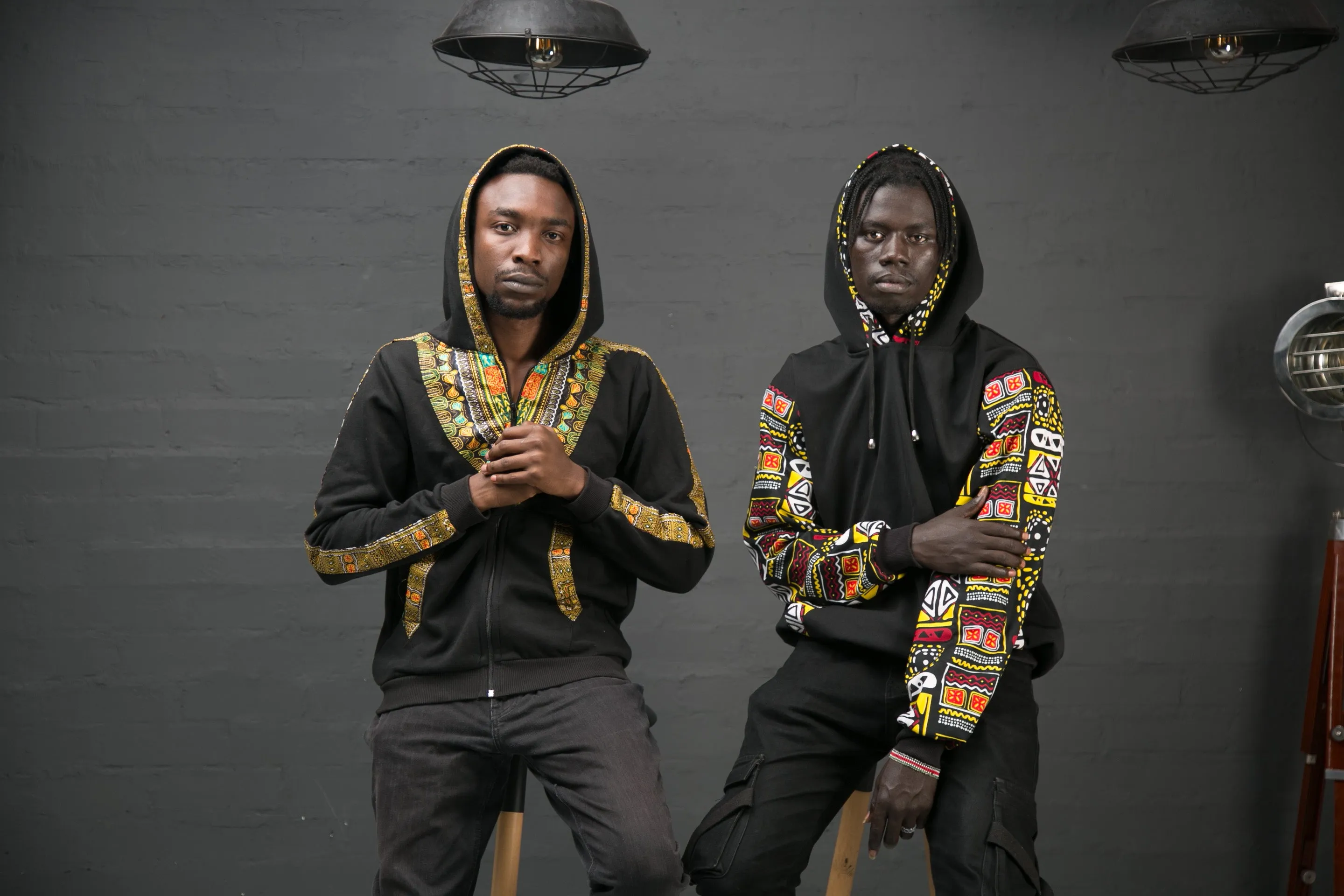 Black ankara hoodies