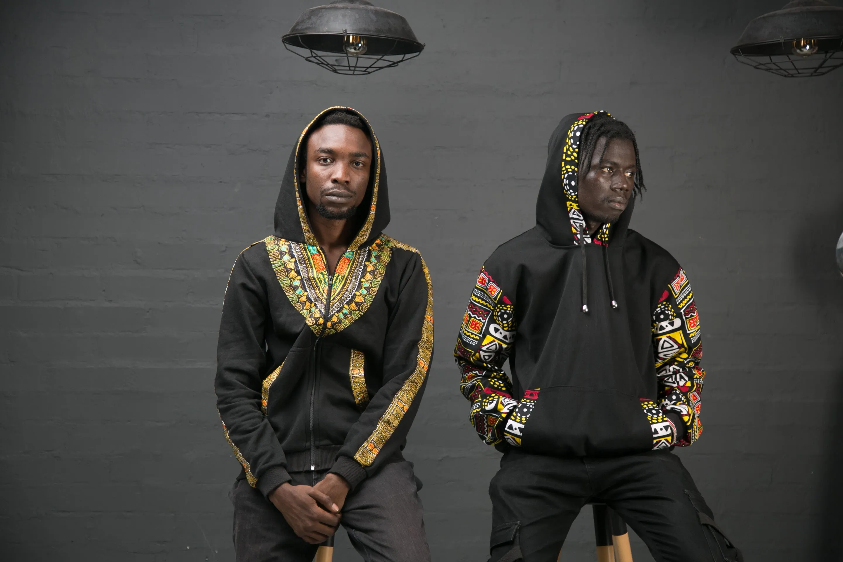 Black ankara hoodies