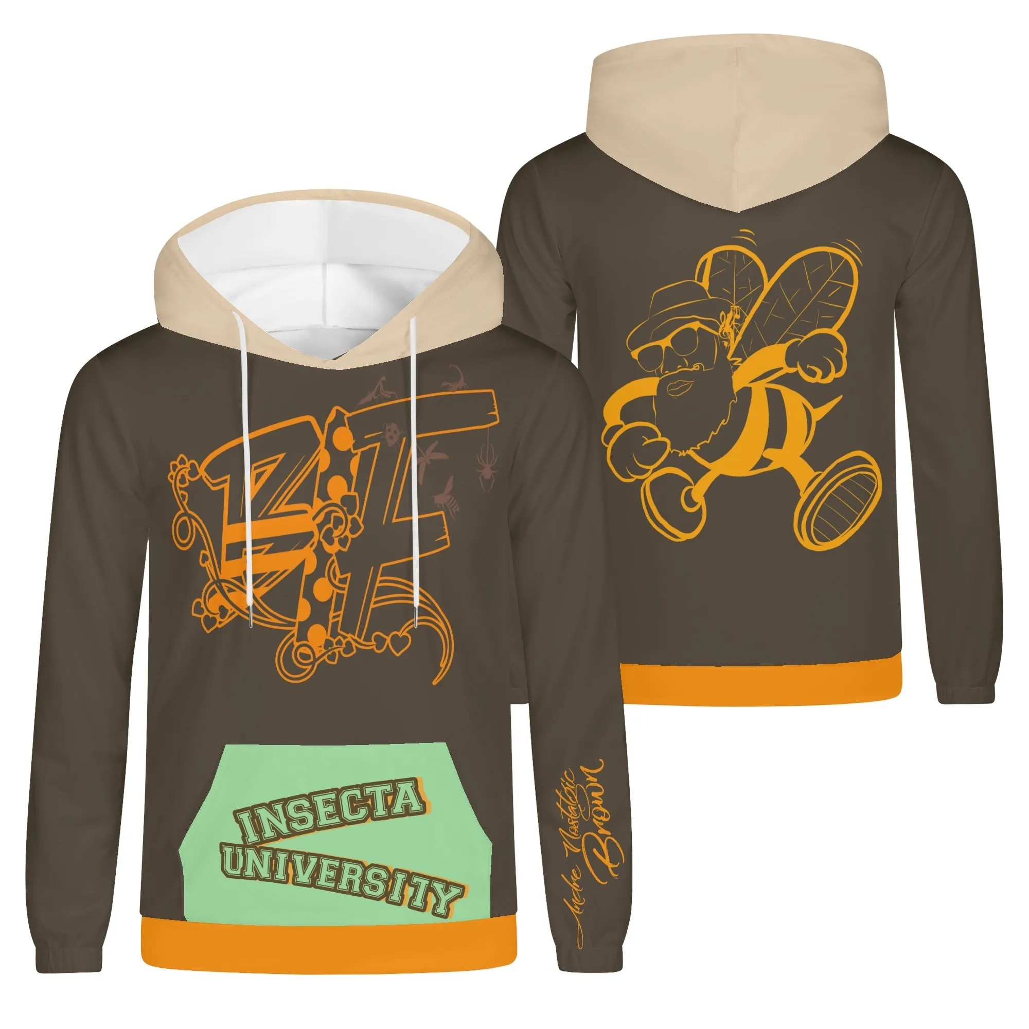 Blk Insct Famili Mens Lightweight All Over Print Hoodie