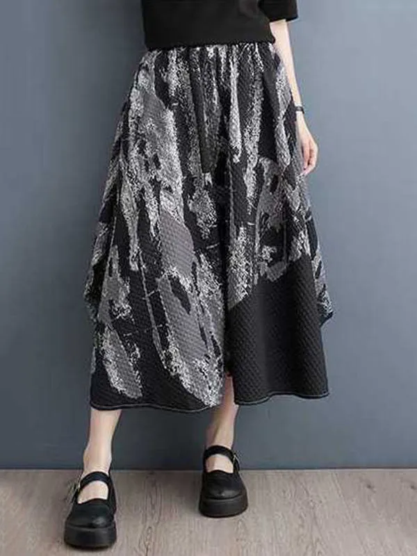 CHICMY-Graduation gift, graduation evening dress Printed Elasticity Loose Skirts Bottoms