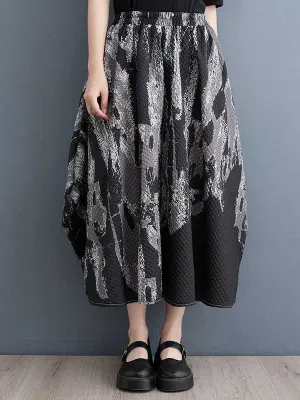 CHICMY-Graduation gift, graduation evening dress Printed Elasticity Loose Skirts Bottoms