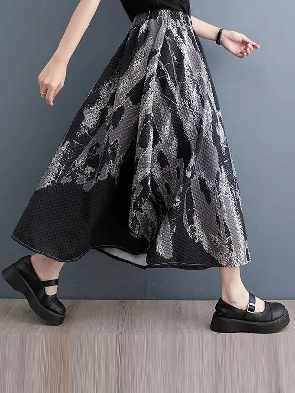 CHICMY-Graduation gift, graduation evening dress Printed Elasticity Loose Skirts Bottoms