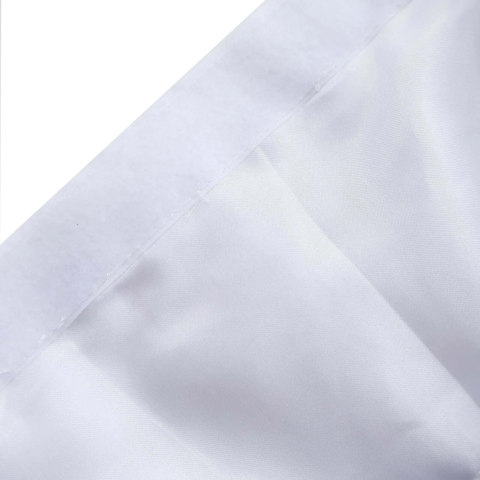 Chiffon Table Skirt 14ft White Ruffled Tutu - Stylish 5-Tier Ombre Table Cover with Satin Backing for Whimsical Birthdays, Baby Showers & Parties
