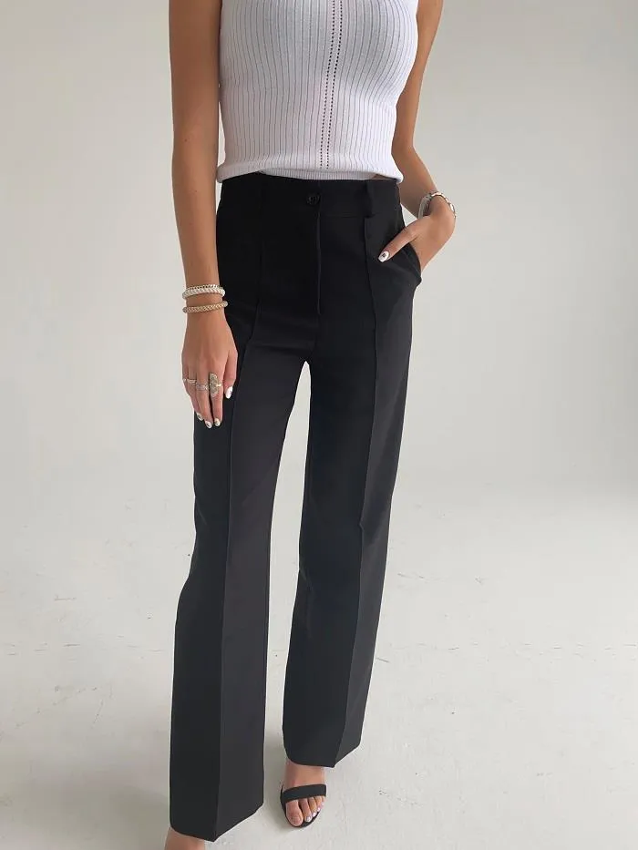 Classic wide pants - black