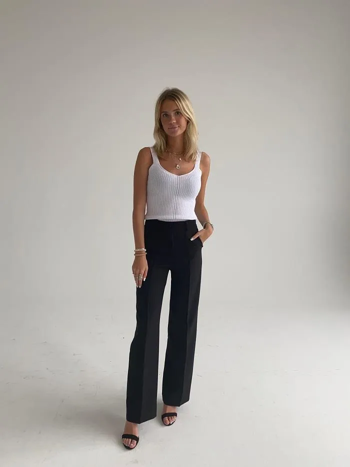 Classic wide pants - black