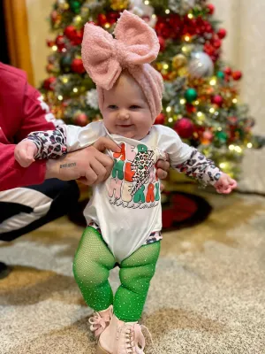 Dark Green Rhinestone Leggings