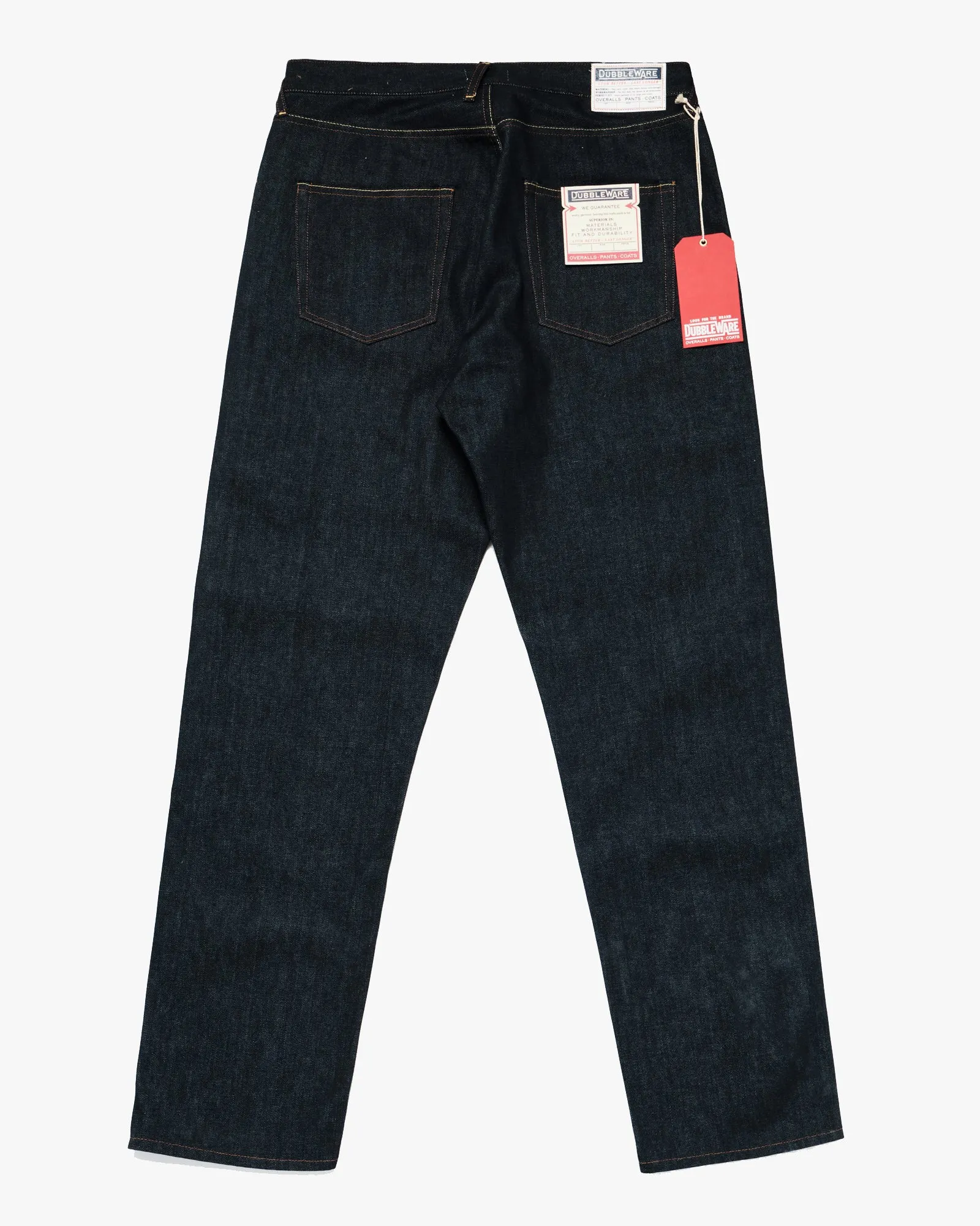 Dubbleware Carver Regular Straight Mens Jeans - Raw Indigo Selvedge