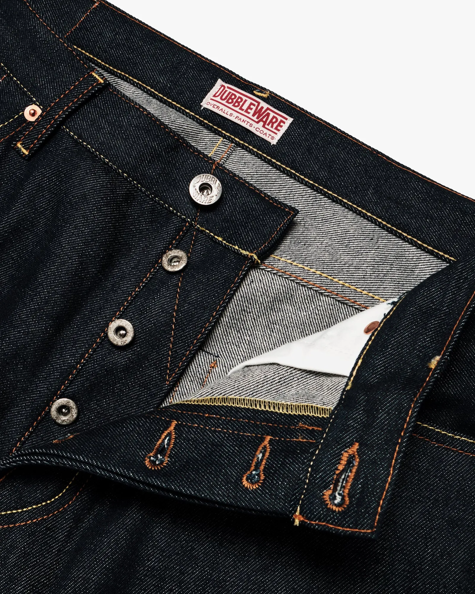 Dubbleware Carver Regular Straight Mens Jeans - Raw Indigo Selvedge
