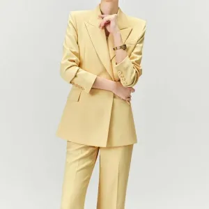 Elegant Yellow Office Pantsuit