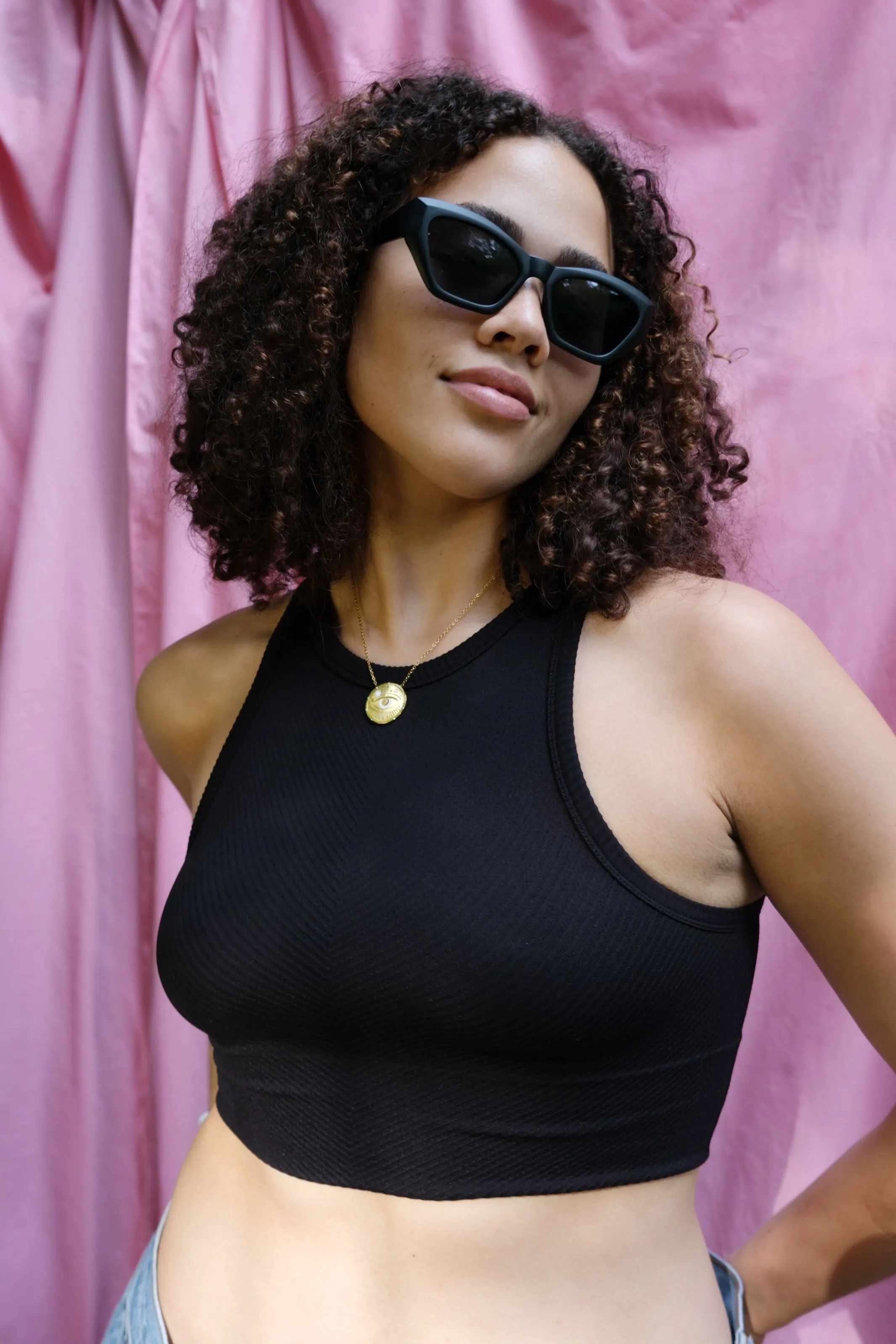 Freya High Neck Seamless Bra Top