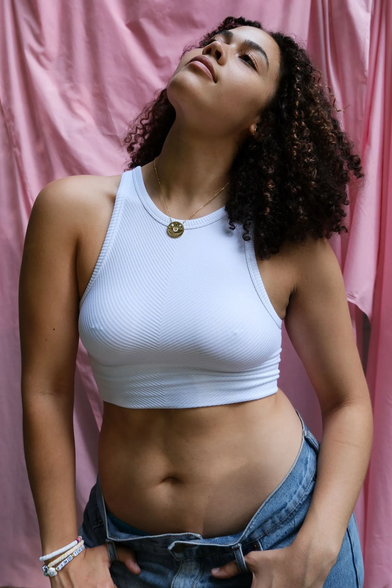 Freya High Neck Seamless Bra Top