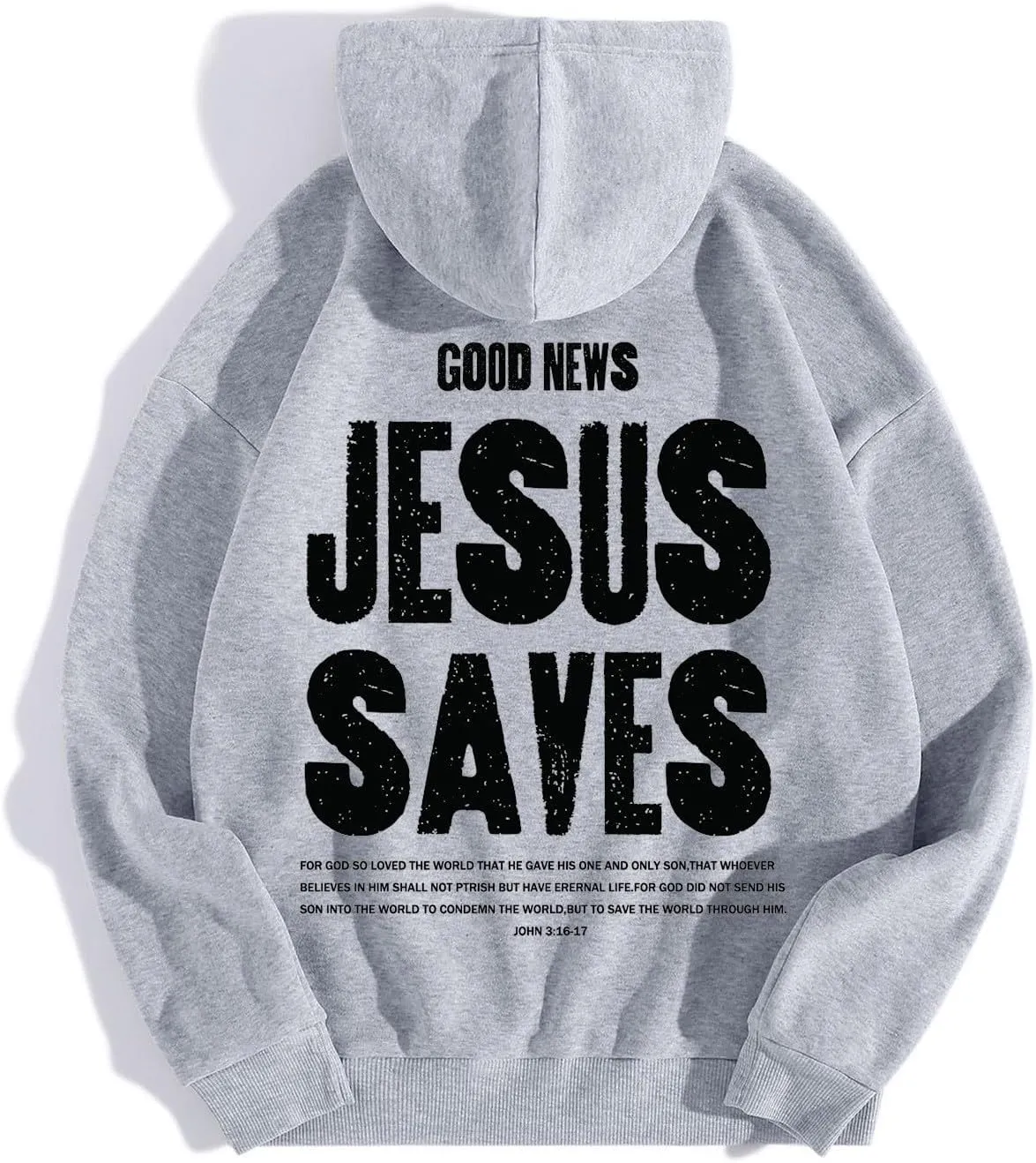 Jesus Saves Letter Print Hoodies for Men Christian Pullover with Pocket Faith Hooded Sweatshirt Religious Oversized Tops