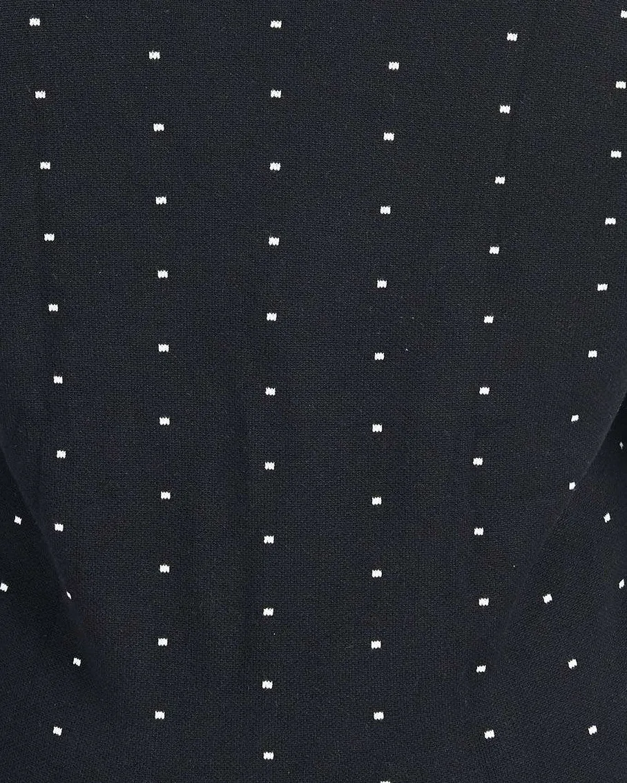 Keily Polka-Dot Pullover Sweater | L916 BLACK
