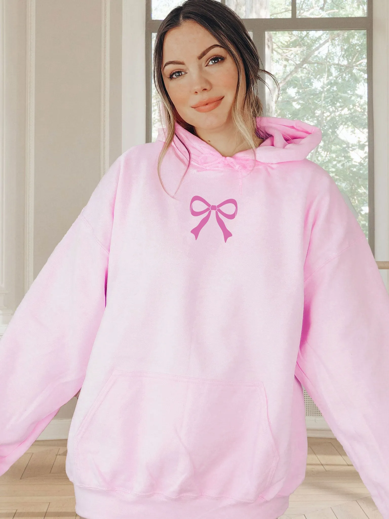 Love Like Jesus Coquette Bows Hoodie DOUBLE SIDED - New!