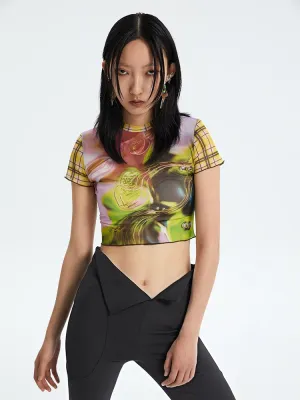 Mesh Stretch Tight Breathable Short Sleeve Top