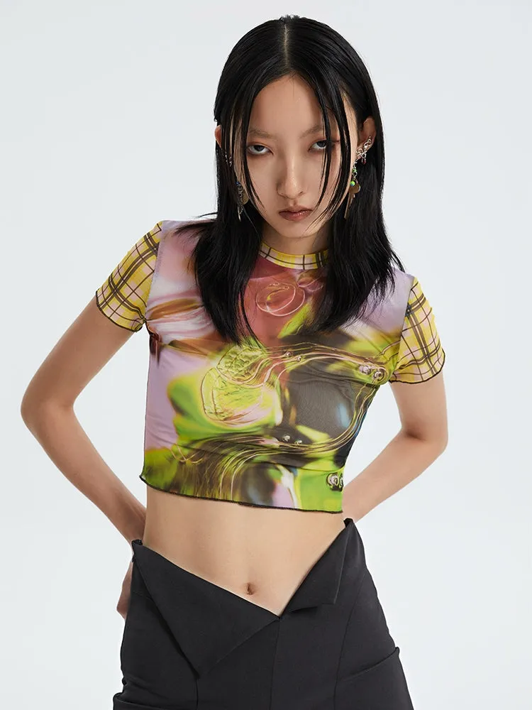 Mesh Stretch Tight Breathable Short Sleeve Top