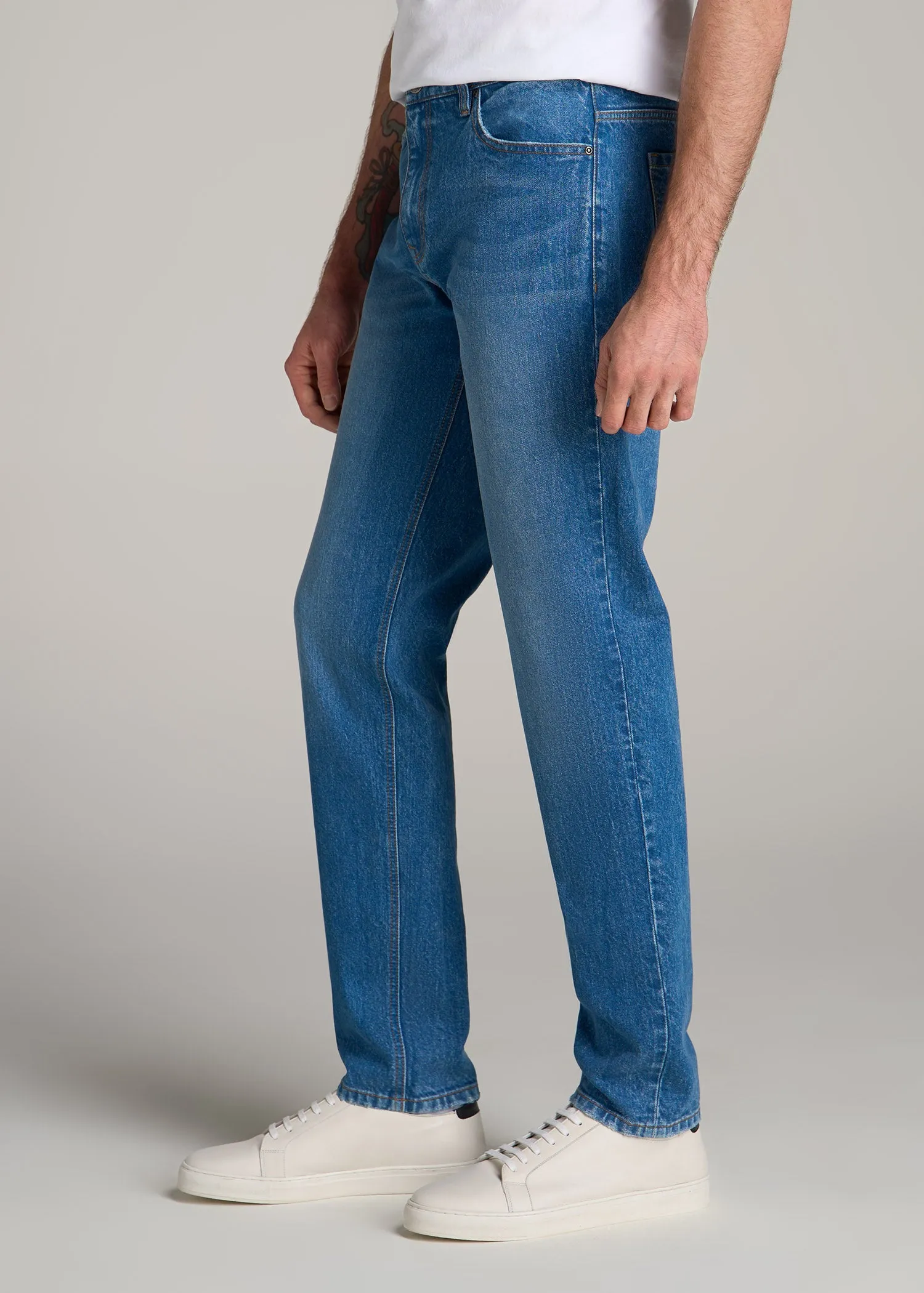Milo RELAXED TAPERED FIT Jeans for Tall Men in Classic Mid Blue