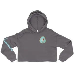 Minecraft Flower Chicken Women's Fleece Crop Hooded Sweatshirt