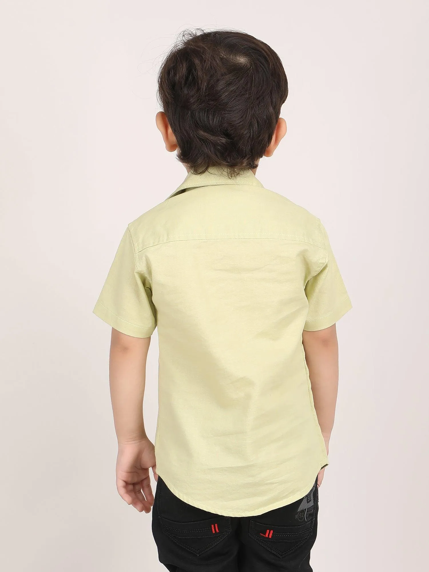 Polka Tots Half Sleeve Dog print T-shirt shirt - Yellow