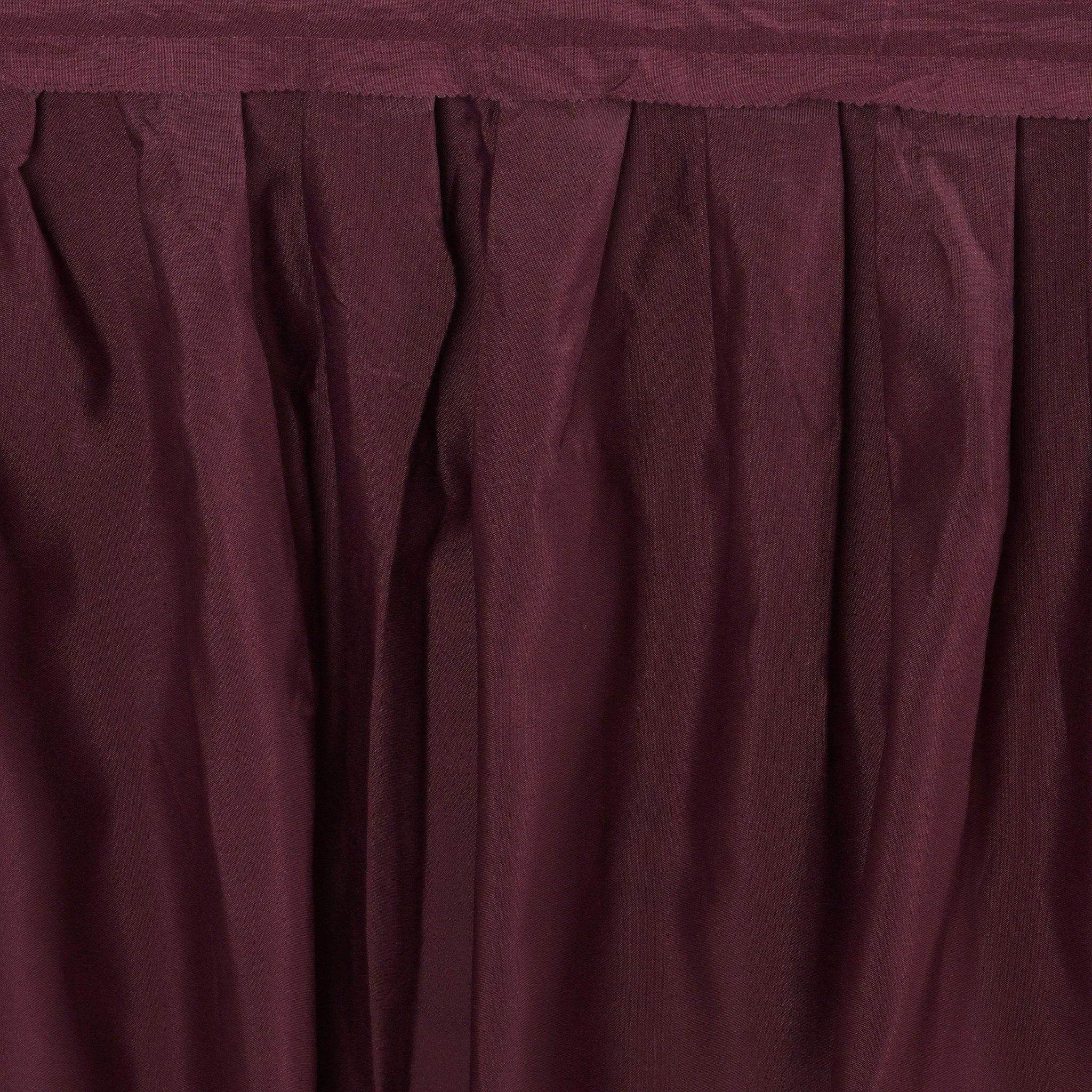 Polyester Table Skirt 14ft Burgundy - Stylish Pleated Table Cover