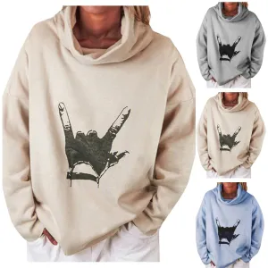 Printed loose-fit women's sweater
