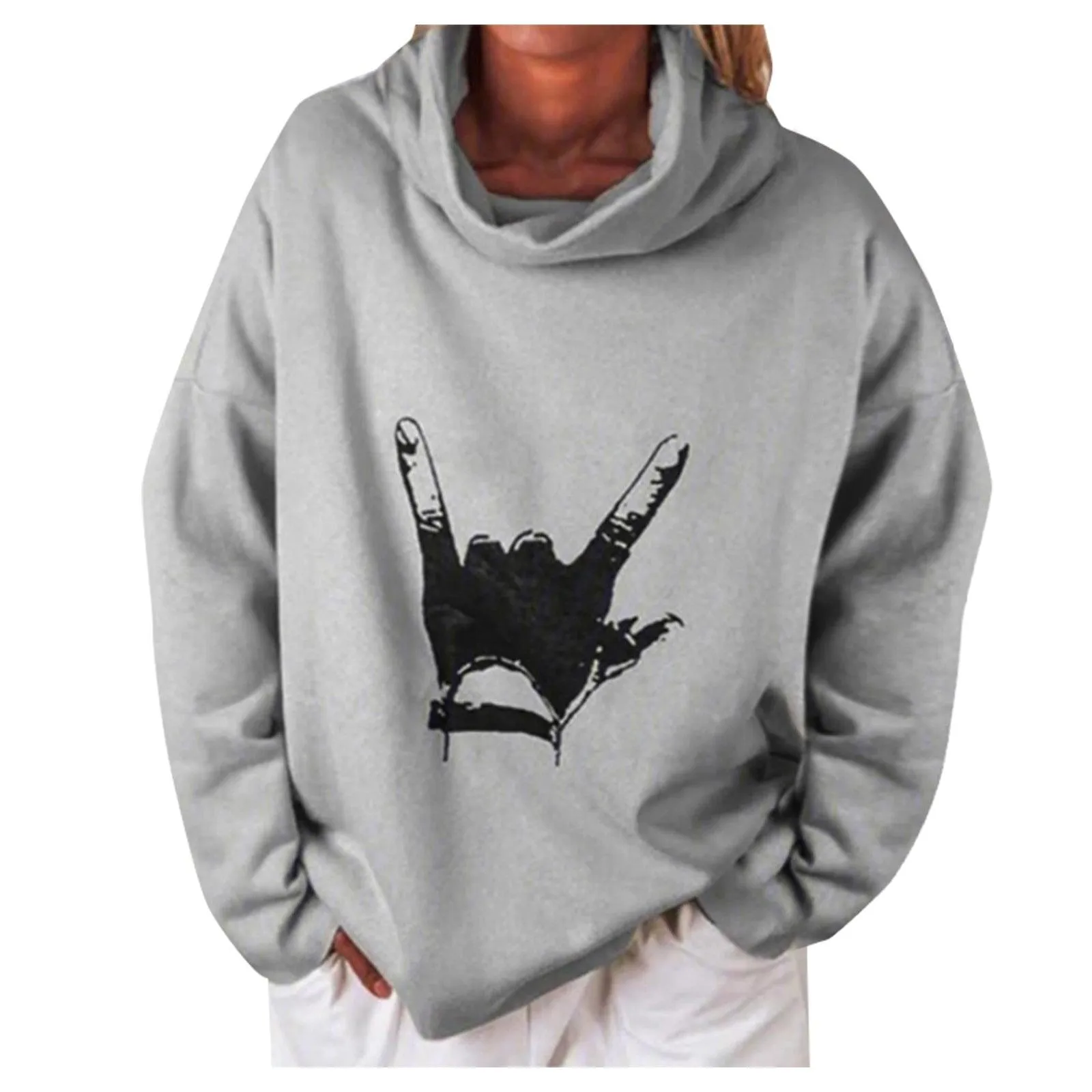 Printed loose-fit women's sweater