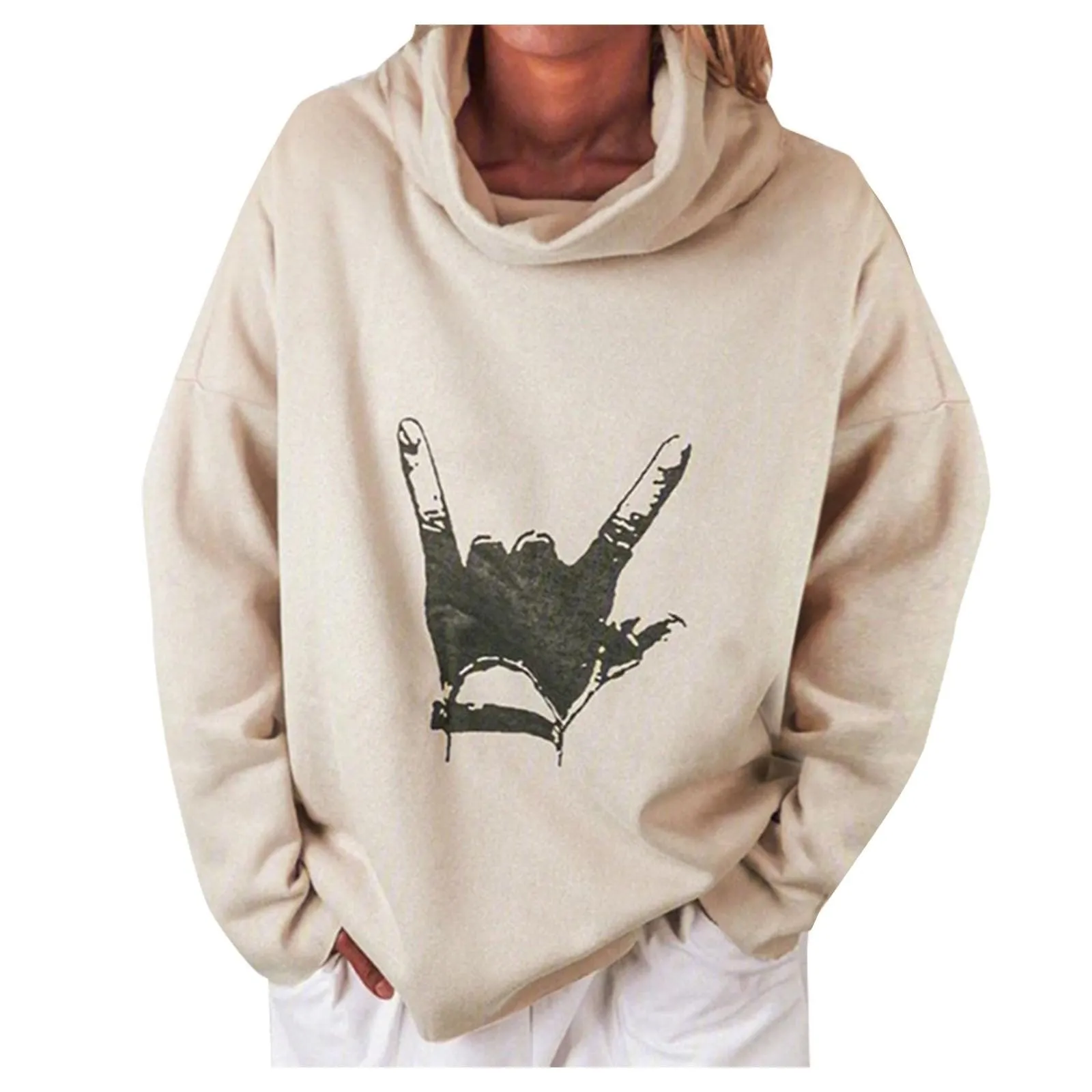 Printed loose-fit women's sweater