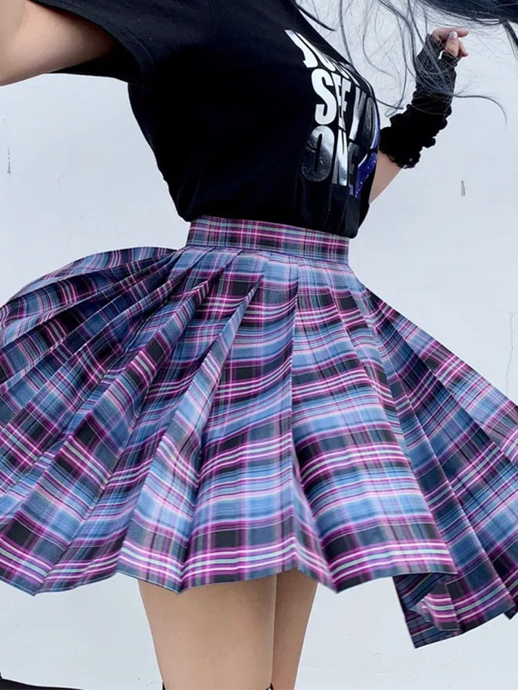 Purple Mini Denim Skirt