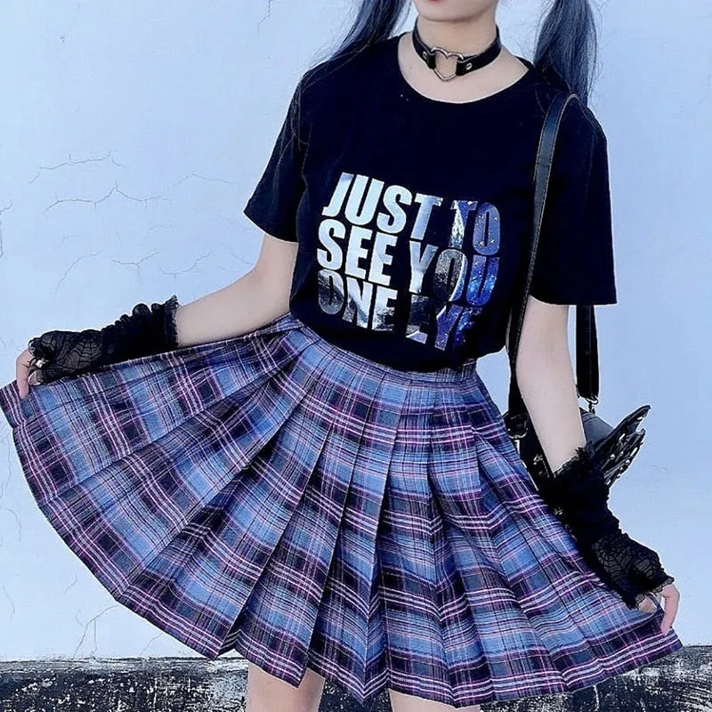 Purple Mini Denim Skirt