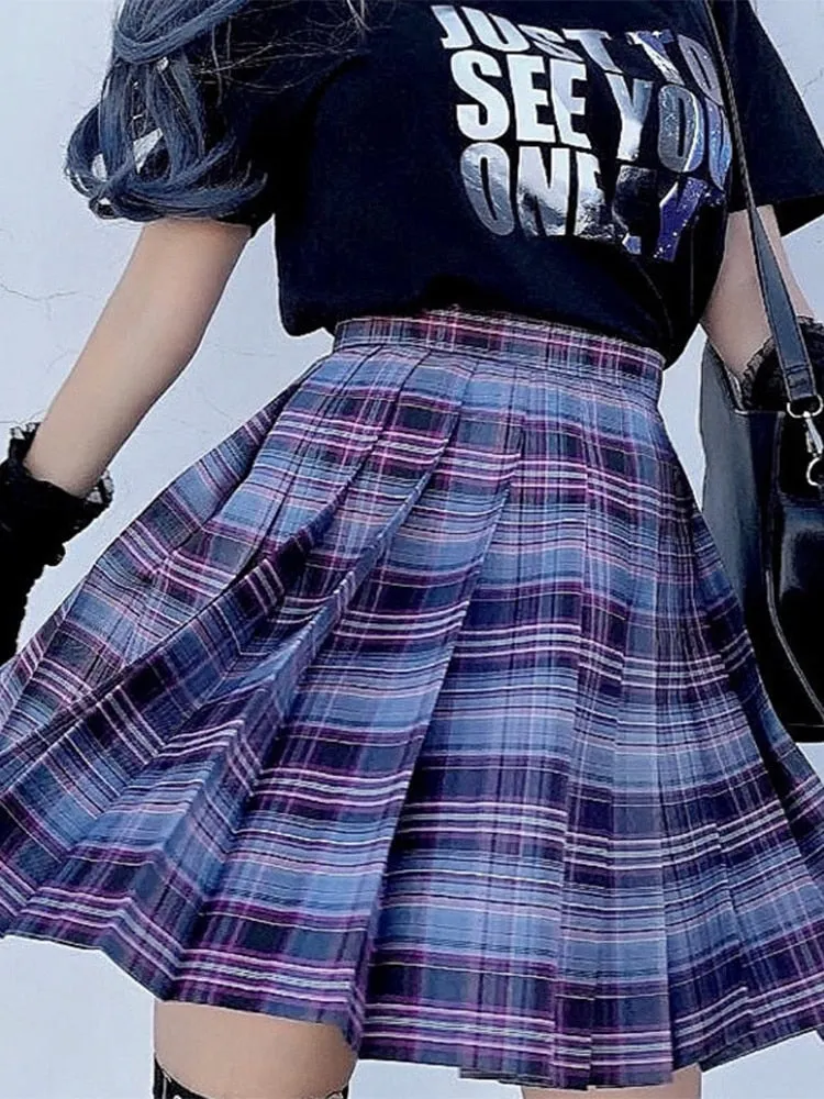 Purple Mini Denim Skirt
