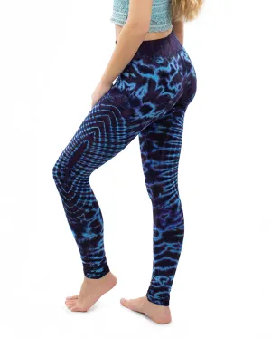 Tie Dye Fractal Leggings Purple/Blue