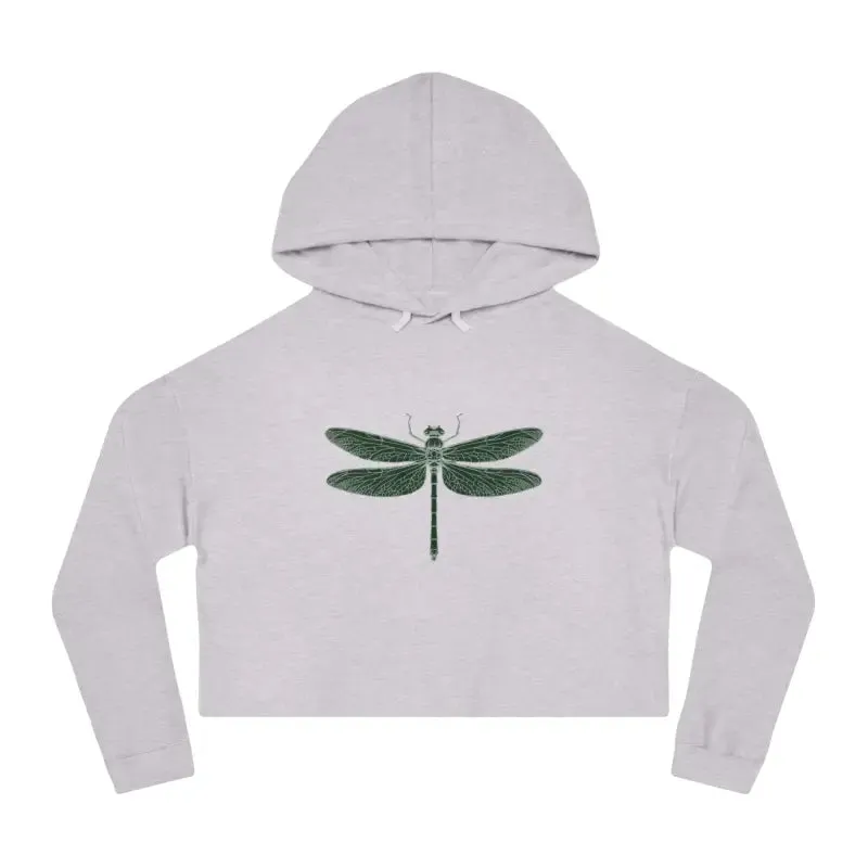 Trendy Dragonfly Cropped Hoodie