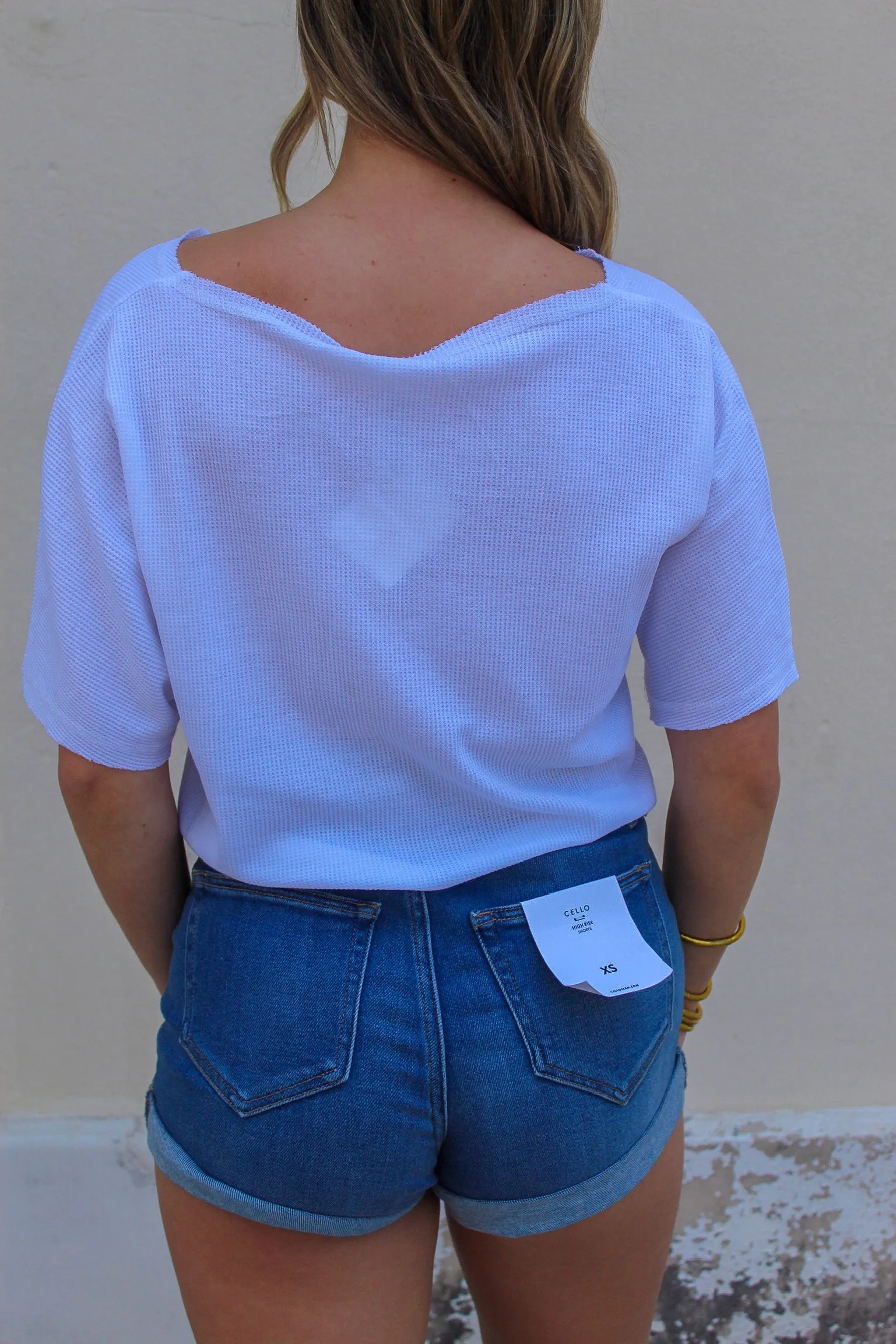 Waffle Knit Crop Tee
