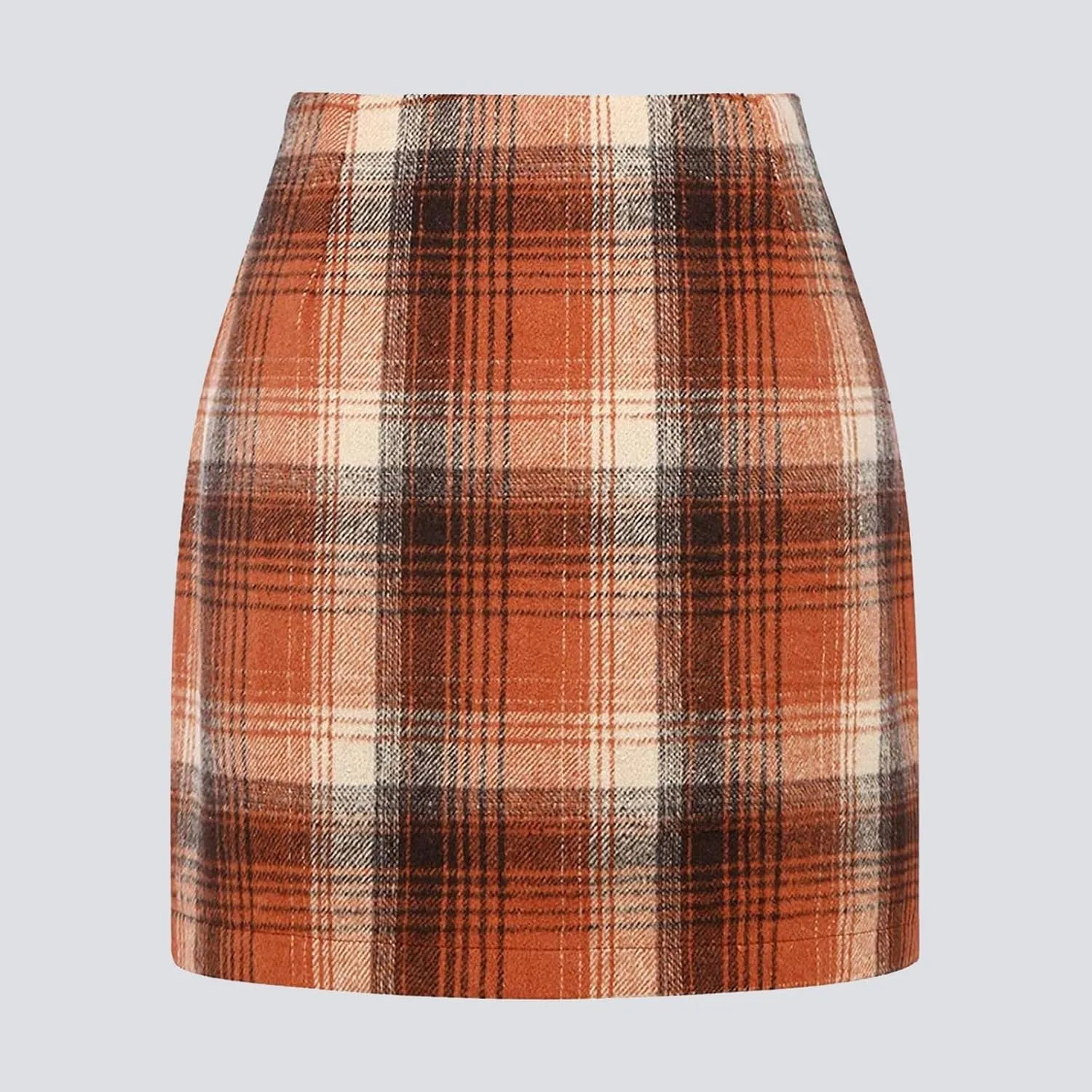 Women's Casual Strech High Waist Corduroy Skirt Fall Bodycon A Line Plaid Pencil Mini Skirt